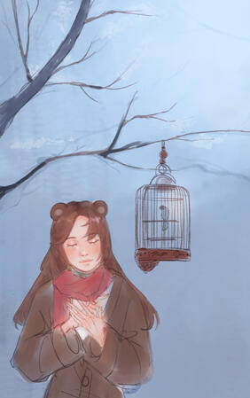 waist up colored sketch ($35)